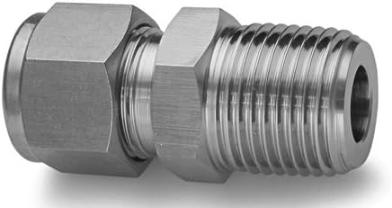 Duolok 316SS Male Connector 5/8'' Tube x 3/8'' NPT (Swaglok PN: SS-1010-1-6; Parker PN: 10MSC6N-316; Hy-Lok PN: CMC 10-6N-S316)