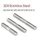 304 Stainless Steel Double-Ended Threaded Rods | M3-M16 | 1-10 Pcs | Partial Threaded Studs(130mm M8 2Pcs)