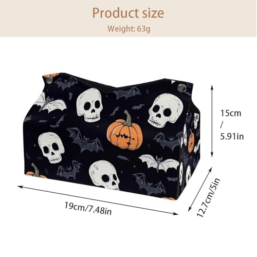 Boîte de rangement Halloween chic à motifs de crânes et citrouilles pour commode
