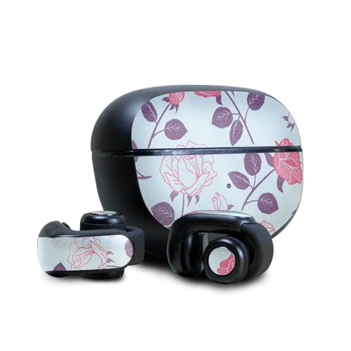 Image of Glossy Glitter Skin Compatible with Bose Ultra Open Earbuds - Vintage Floral - Premium 3M Vinyl Protective Wrap Decal Cover - Easy to Apply | Crafted in The USA by MightySkins