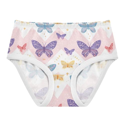 Wusikd Cute Butterflies Girls' Underwear Cotton Chevron Girls Briefs Soft Toddler Underwear 2T
