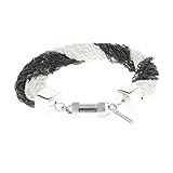 Bracciale da Donna, Color Argento e Gunmetal sicura chiusura magnetica, confezione regalo gratuita. clicce ssory Chain Black & White 20 cm. attraverso il sistema di clic werden Die Bracciali a collana