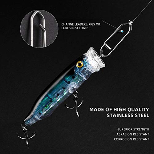 SF Stainless Steel Power Clips Easy Quick Change Lure Snaps Fishing Speed Clips 50LB 25pcs/Pack - Image 4