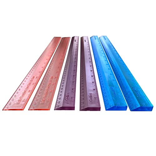 R&M International 2754 Pastry Guide Rulers For Pie Crust, Cookie Dough, Fondant, And More, 6-Piece Set, Assorted Sizes And Colors