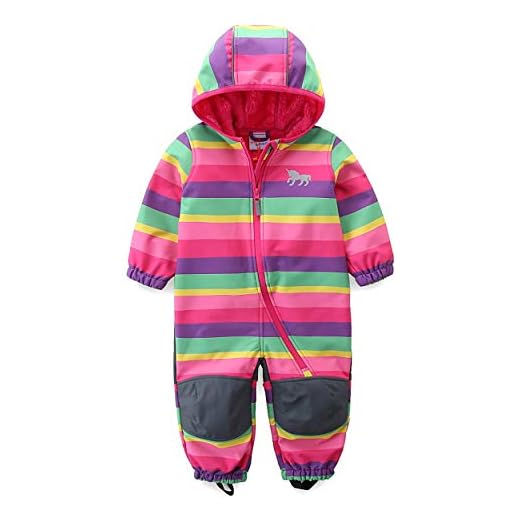 umkaumka baby flicka snowsuit softshell overall all enhörning prinsessa softshell kostym vattentät vindtät varm fleece lila 92