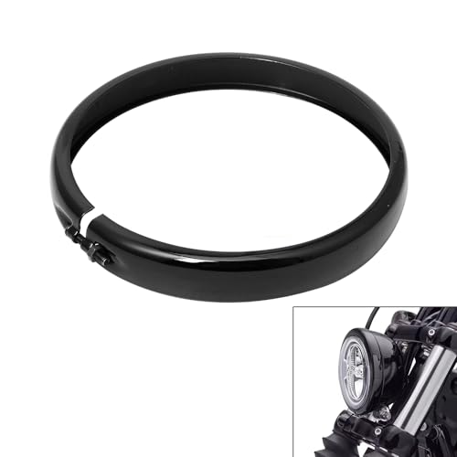 FTKDMT Motorrad 5,75 Scheinwerfer-Zierring passend für Harley Sportster Iron XL 883 1200 Dyna Softail Street Bob