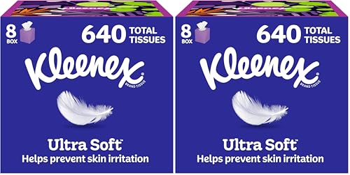 Image of Kleenex Ultra Soft Facial Tissues, Cube Boxes,80 Tissues per Box,3-Ply,Packaging May Vary,(Pack of 16)