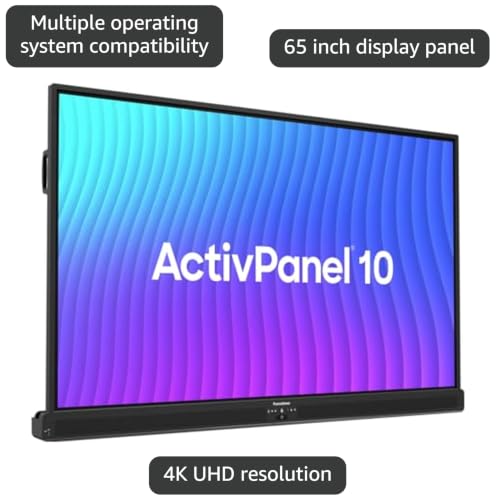 Image of Promethean ActivPanel 10 65 inch High Specification Digital Whiteboard for Office or Classroom, 4K UHD, OS Flexible Device, Panel, 3 Year Onsite Support