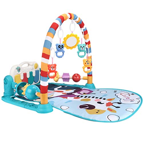 perfeciti Baby Krabbeldecke Mit Spielbogen, Baby Speicherecke Mit Musik & Licht, Doppel SicherenHerzaun, Tritt Und Spiel Klavier Baby Tätigkeit Spielmatte Für Neugeborene Cover