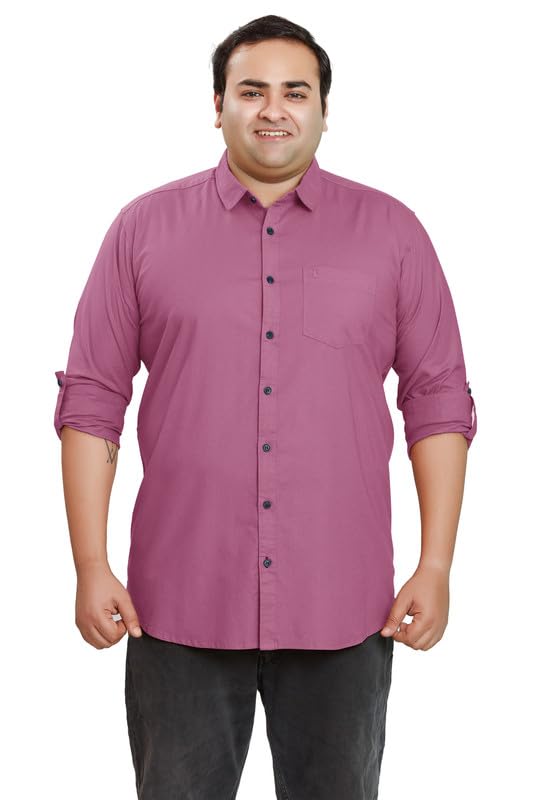 Image of BE ACTIVE Plus Size Lycra Cotton Satin for Men Shirts|| All Plus Size Men|| Cotton Stylish Full Sleeves Shirt for Men