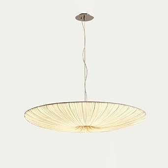 Fabric Pendant Light, Umbrella Shape Pendant Lamp Contemporary Fabric Art Deco Suspended Light in Beige 19.5 Inch