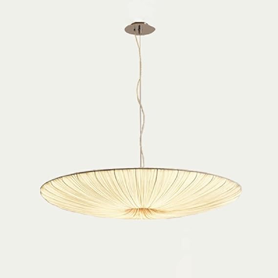 Fabric Pendant Light, Umbrella Shape Pendant Lamp Contemporary Fabric Art Deco Suspended Light in Beige (19.5 Inch)