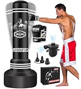 70" Freestanding Punching Bag With Gloves & Pump – Heavy Duty Stand-Up Bag For Boxing, MMA, Fitness