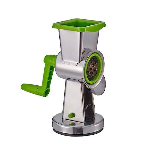 BESTonZON Mehrzweck Gemüseschneider Edelstahl Rotierend Käsereibe Aus Edelstahl Mit Trommeln Und Drehgriff Für Käse Schokolade Obst Gemüse Und