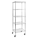 Seville Classics UltraDurable Commercial-Grade 5-Tier NSF-Certified Steel Wire Shelving with Wheels, 24" W x 18" D x 72" H, UltraZinc
