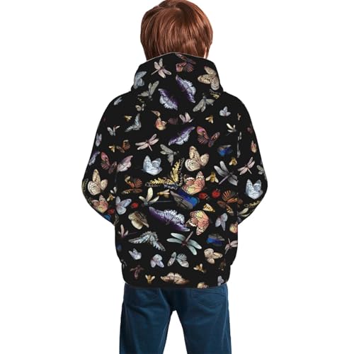 Butterfly1 Kid Hoodies Boys Sweatshirts Girls Pullover with Pocket4