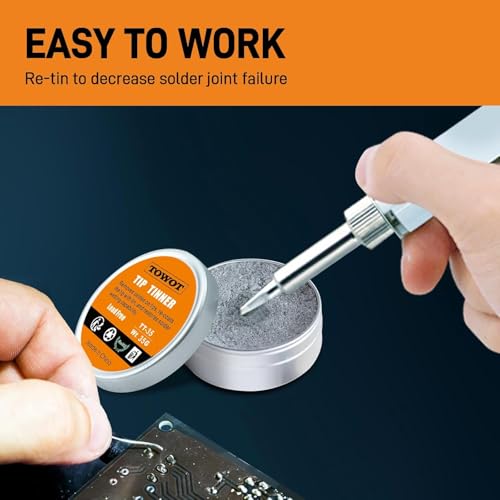 Image of TOWOT Tip Tinner For Electronics Soldering, Iron Tip and Re-Tinning Solution,35g
