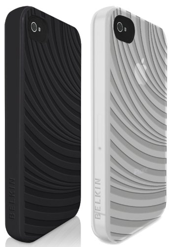 Belkin BEF8W034   Funda para móvil iPhone 4/4S (Resistente a rayones), negro/blanco