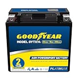 Goodyear GYTX14-12 Volt 16 AH, 210 CCA, Rechargeable High-Performance, Maintenance Free, SLA - AGM Battery for Motorcycle, ATV, UTV, 4-Wheeler, Snowmobile, Watercraft and more!