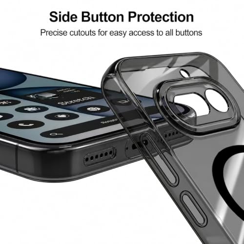 Image of Elzzi Anti Scratch Semi Translucent Cover for Nothing 4A Case, Premium PC + TPU Magnetic Phone Cases Drop Proof, Compatible with Magsafe Slim Never Yellowing Shockproof