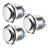 Gebildet 3pcs 19mm 5A 12V/24V/125V/250VAC Pulsante Momentaneo Terminali a Vite Pulsante Im...