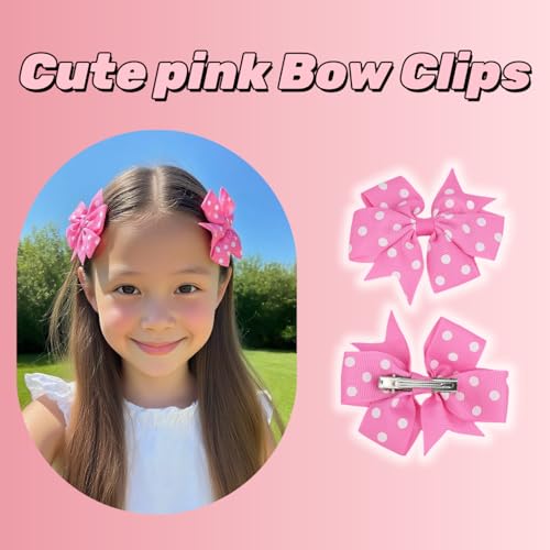 5.12'' Youth Girls Heart Sunglasses 3.35'' Kawaii Pink Bow Hair Clips Cute Pink Fashion Accessory Combo for Birthday Photo Prop Party Back to School Christmas3