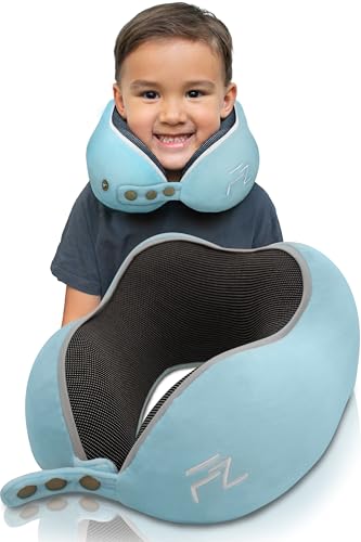 FLOWZOOM Comfy Kids Cuscino da Viaggio per Bambini – Cuscino per Aereo e Auto in Schiuma Memory...
