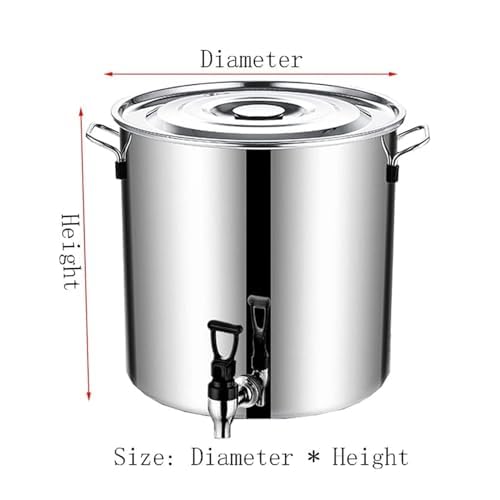 Suppentopf aus Edelstahl mit Zapfhahn, 8 Quart-Kochtopf für einfaches Ausgießen, perfekt für Suppen, Eintöpfe und Konserven zu Hause