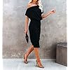 Ezbelle-Womens-Off-The-Shoulder-Short-Sleeve-Ribbed-Casual-Party-Bodycon-Midi-Dress Ezbelle Women's Sexy Off Shoulder Short Sleeve Ribbed Wrap Bodycon Pencil Party Casual Dress Black Large