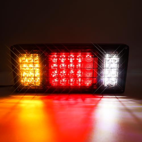 Image of 2 Pack 40 LED Trailer Tail Lights Kit with Iron Net Protection, Super Bright Waterproof Brake Turn Signal Reverse Lights for Truck, RV, Boat & Camper 10-30V