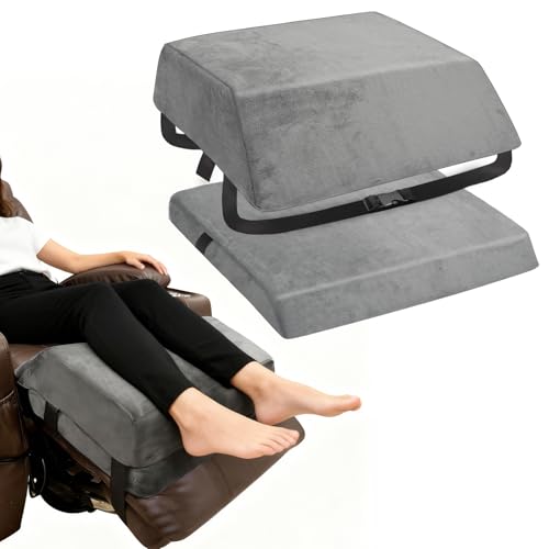 JZHLLA Adjustable Recliner Leg Rest Cushion Wedge Foam Foot Pillow for Recliner Multipurpose Leg Elevating Pillow with Elastic Strap for Back Lumbar Support and Bed Sofa Couch