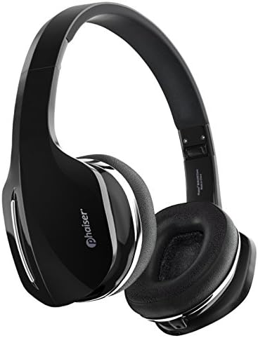 Phaiser BHS-630 Bluetooth Headphones, Wireless On-Ear Stereo Headphones with Mic and Comfortable Memory Foam Protein Leather Ear Cushions, Blackout