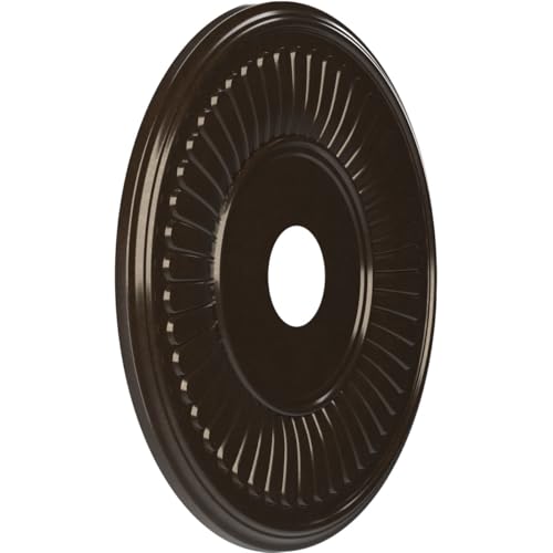 Image of Ekena Millwork CMP19BEERU Berkshire Thermoformed PVC Ceiling Medallion (Fits Canopies up to 8 3 /8 inch), 19 inchOD x 3 1 /2 inchID x 1 inchP, Universal Metallic Rustic Mist