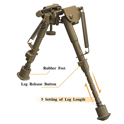 Xaegistac Rifle Bipod Adjustable 6-9 Inch Bipods For Picatinny Rail,2 In 1 Tactical Bipods For Rifles #TOP3