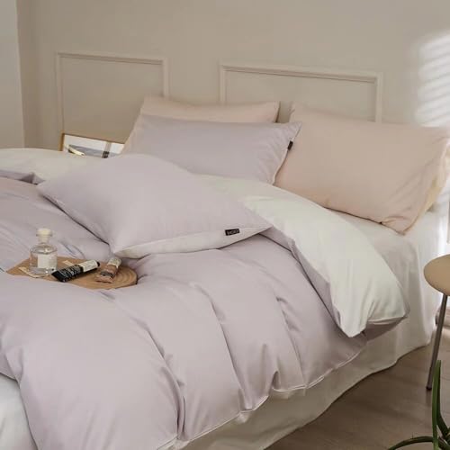 Literie d'hôtel haut de gamme et parure de lit violet blanc design - 2