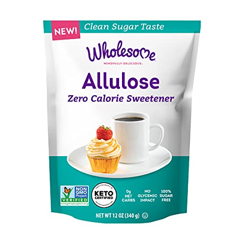 Wholesome Sweeteners Allulose Zero Calorie Granulated Sweetener, No Glycemic Impact, Non GMO, Gluten Free & Vegan, 12 oz (Pack of 1)