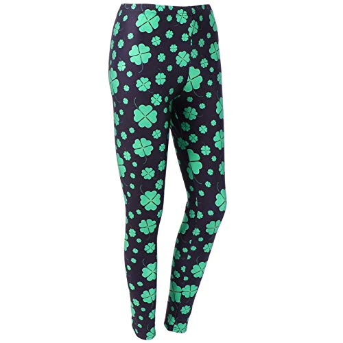 ABOOFAN 1 par Trevo Print St. Patricks Day Leggings Mulheres Moletom Calças de Ioga