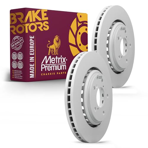Metrix Premium Chassis Parts - 12.6 inch (320mm) 2 PC Front Coated Vented Disc Brake Rotor Fits 2015-2023 Honda Odyssey, 2016-2022 Pilot, 2017-2022 Ridgeline, 2017-2020 Acura MDX, 2019-2022 Passport