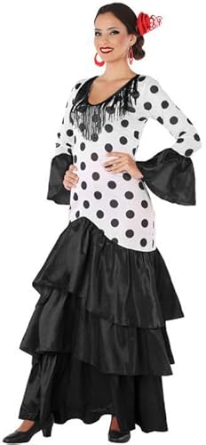 Atosa disfraz flamenca sevillana blanco negro mujer adulto