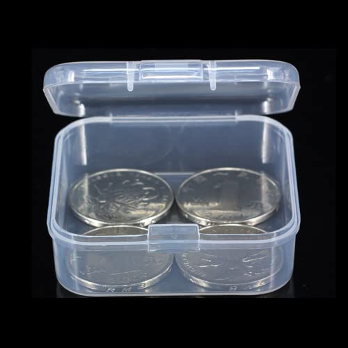 Image of 8 Pieces Small Plastic Box with Lids Square Plastic Containers Clear Plastic Boxes Craft Containers Plastic Beads Storage Containers Box for Beads Jewelry Small Items, 2.1x2.1x0.79 Inches