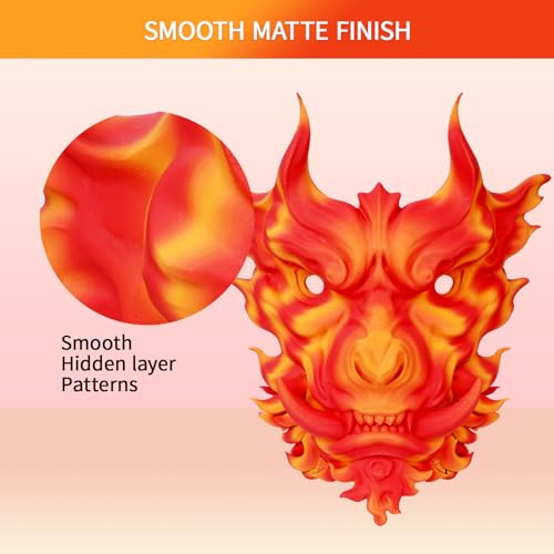 Image of ERYONE Matte Gradient Rainbow 3D Printer PLA Filament 1.75 + /- 0.03mm, Matte Multicolor Filament PLA 1KG(2.2LBS) Spool, Maple Leaf (Red Yellow)