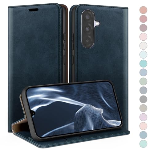 Coque Samsung Galaxy A26 anti-piratage RFID etui portefeuille cuir protection ecran bleu