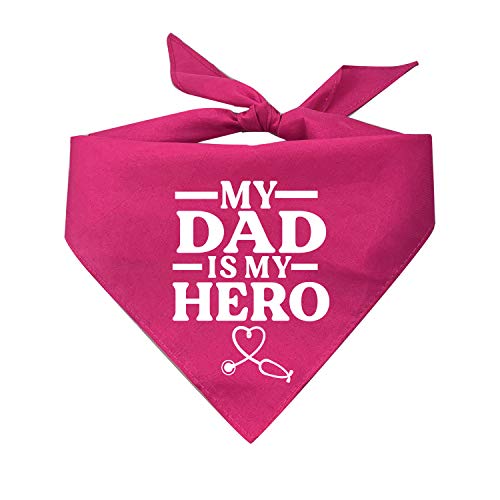 My Dad is My Healthcare Hero Triangle Dog Bandana (Assorted Colors)