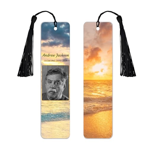 Personalized Memorial Bookmark with Picture, Memorial Favors for Celebration of