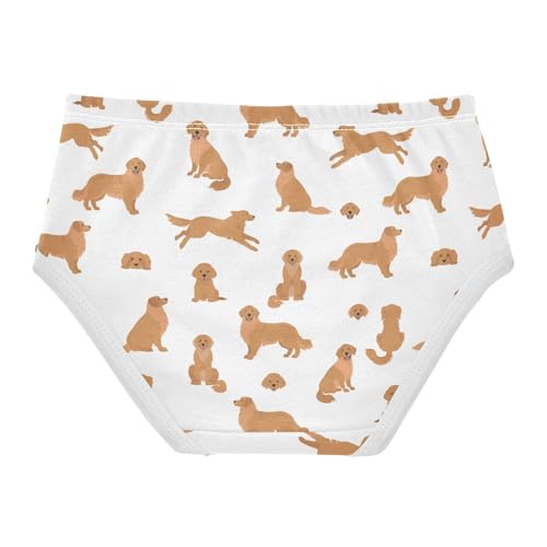 Girls' Underwear Cute Golden Retriever Cotton Stretch Comfort Toddler Panties2