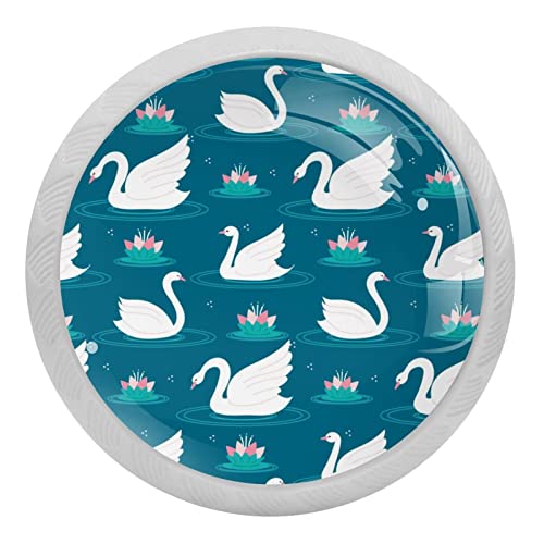 Poignées de tiroir cygne blanc haut de gamme en acier inoxydable pour commode