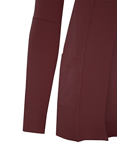 Image of Cielo Women's Solid Basic Open Front Pockets Knit Sweater Cardigan