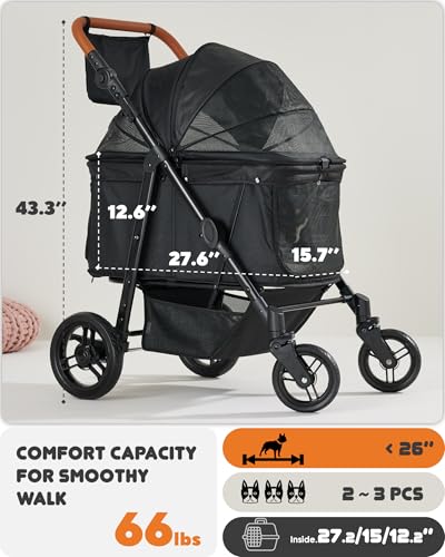image for Zoosky Medium Dog Stroller for Large Dogs, pet Stroller for Medium Dog