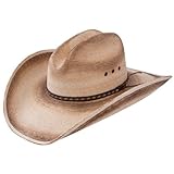 RESISTOL Amarillo Sky Palm 4-1/8' Brim Straw Cowboy Hat Palm L