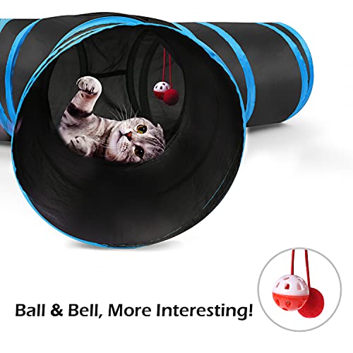 Pawaboo FSDCXFF Cat Toys, Cat Tunnel Tube 3-Way Tunnels 25X53Cm Extensible Collapsible Cat Play Tent Interactive Toy Maze Cat House Bed thumb #3